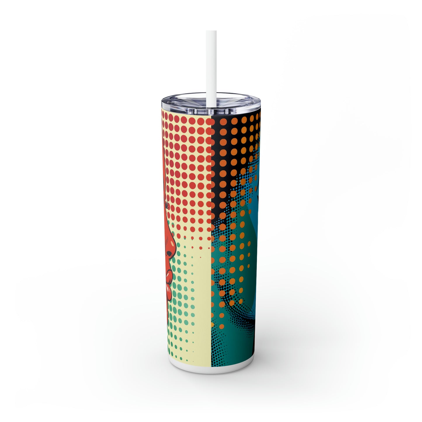 Skinny Tumbler with Straw, 20oz, Pop Art