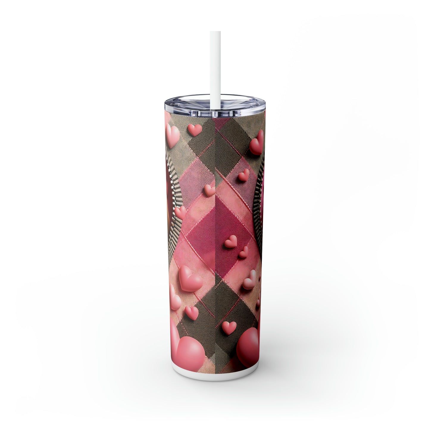 Skinny Tumbler with Straw, 20oz, Dog, Valentines Day, awd-1136