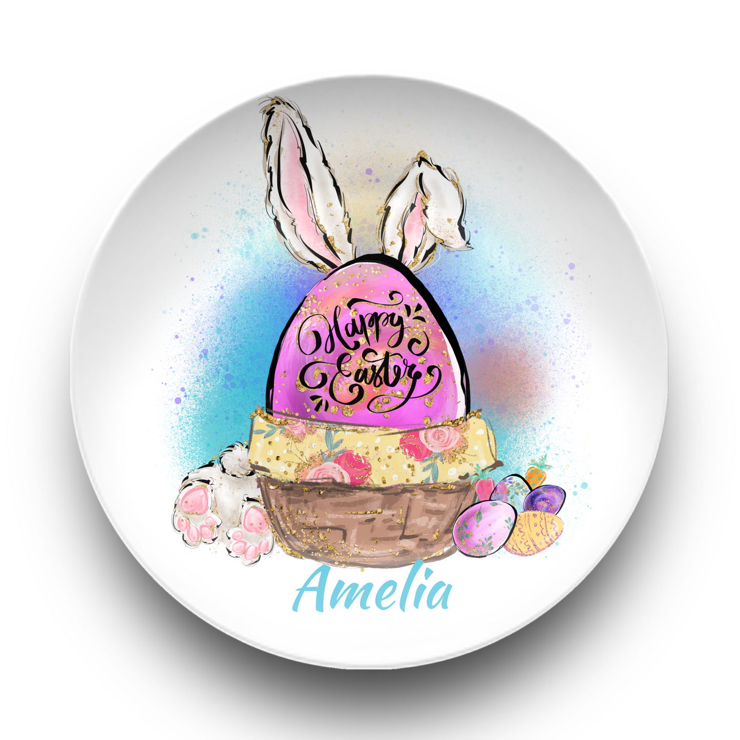 Easter Egg Basket Personalised Plate