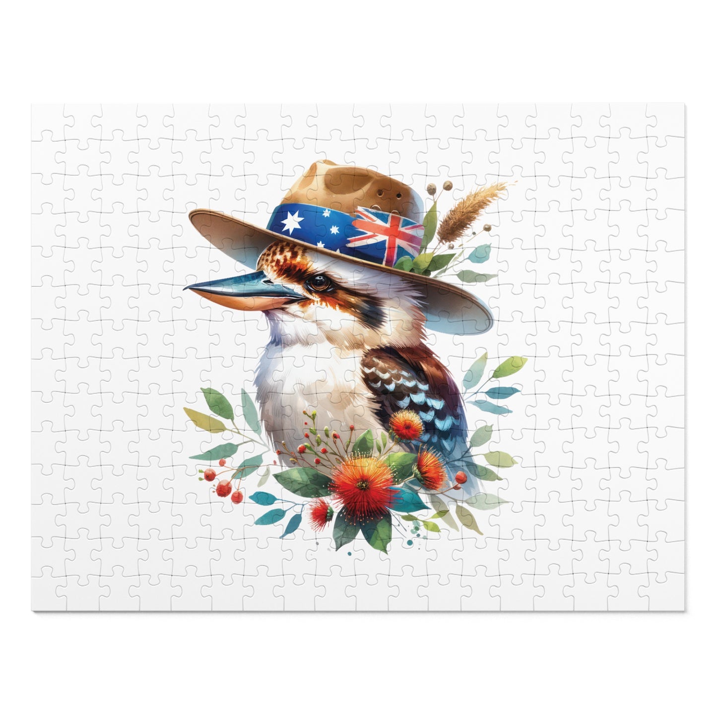 Jigsaw Puzzle in Tin, Australian Animals, Kookaburra, Personalised/Non-Personalised, awd-1338 (30, 110, 252, 500,1000-Piece)