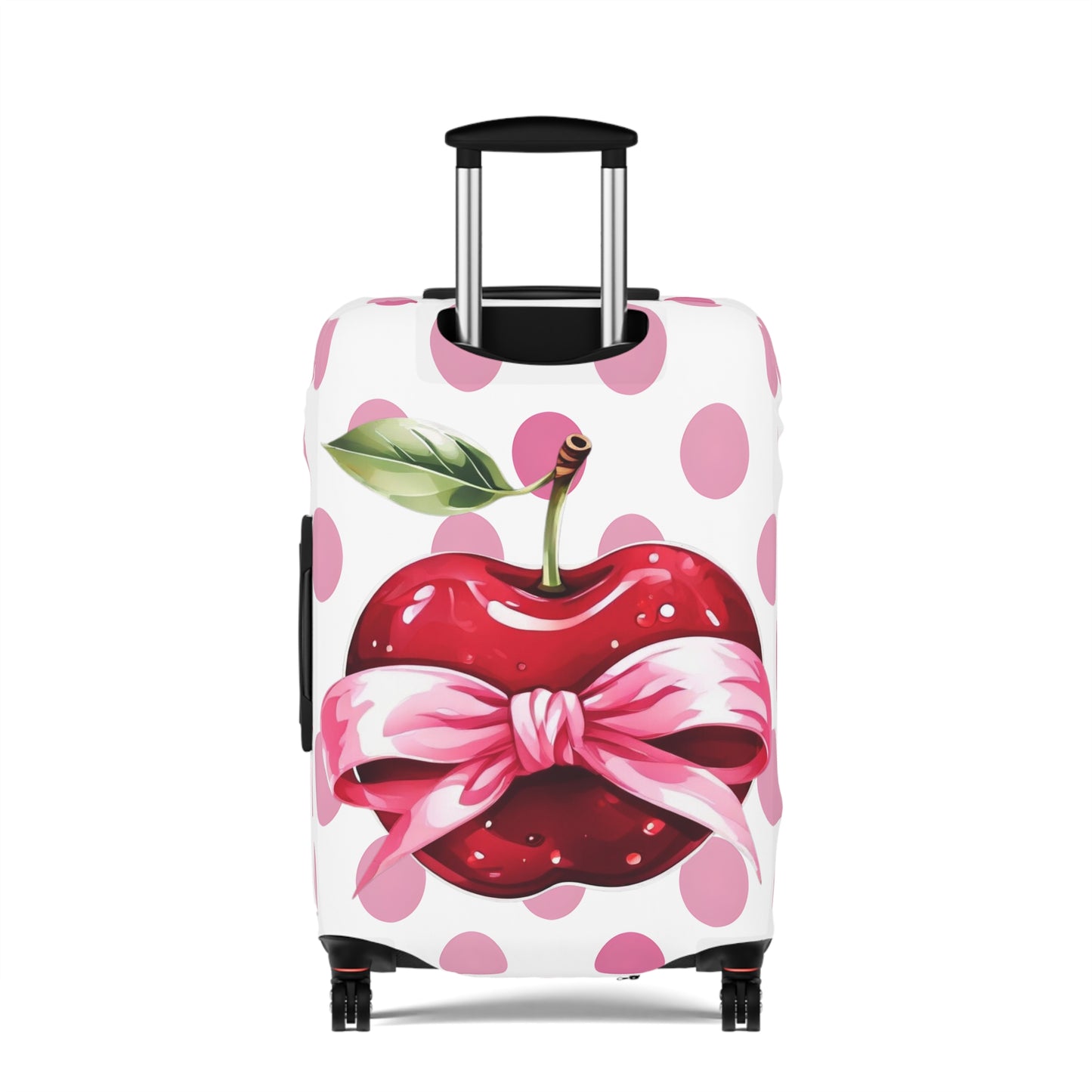 Luggage Cover, Rockabilly, Coquette, Pink Polka Dots, Apple and Ribbon, awd-2525