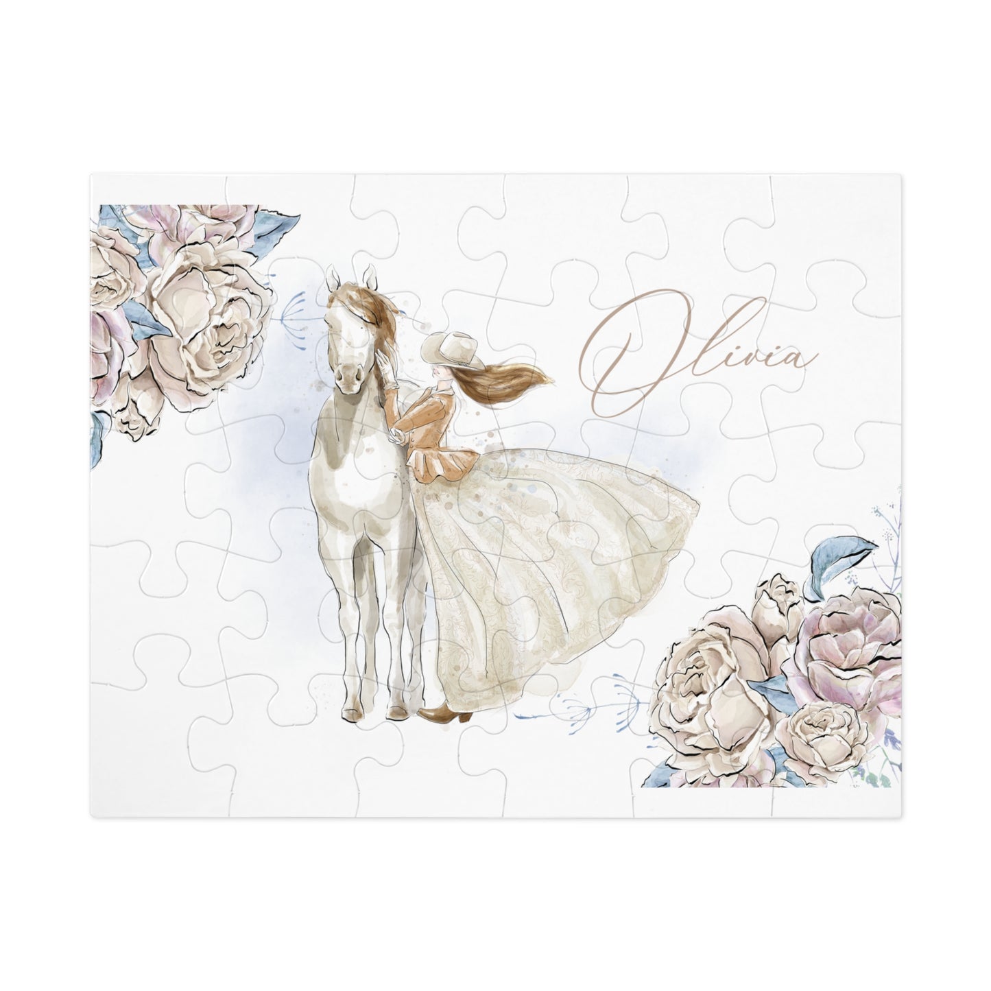 Jigsaw Puzzle, Western, Just a Girl Who Loves Horses, Personalised/Non-Personalised (30, 110, 252, 500,1000-Piece)