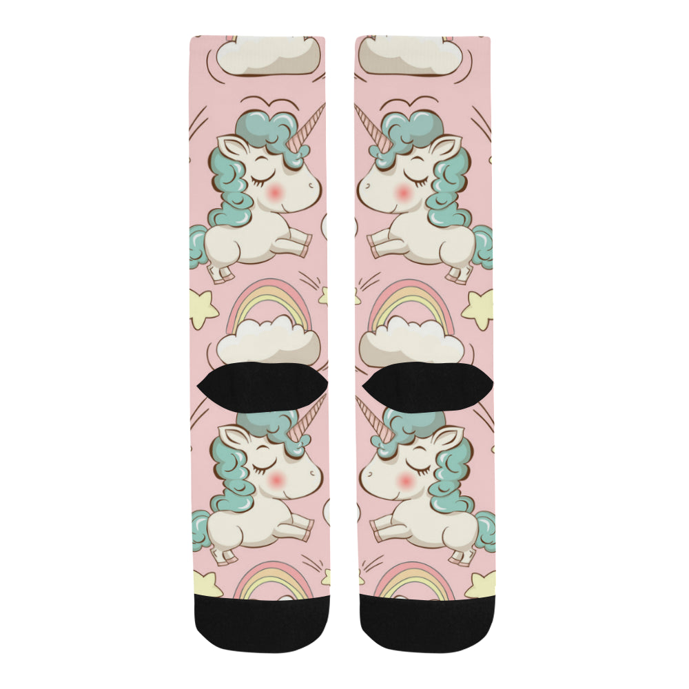 Vector pattern with cute unicorns Trouser Socks