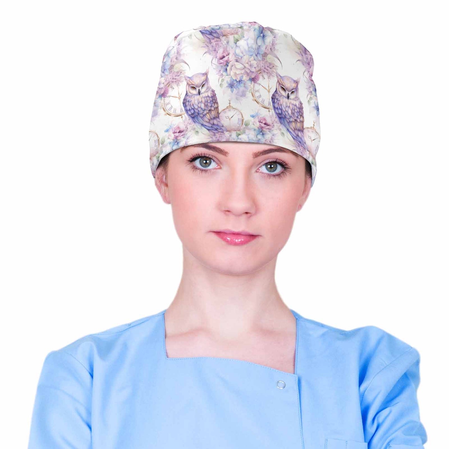 Owls Pastel  Scrub Cap