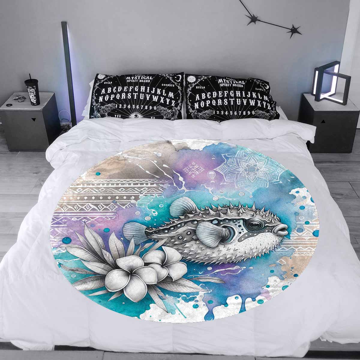 Sea_Animals_Stonfish_Awd351105  Circular Micro Fleece Blanket 47"