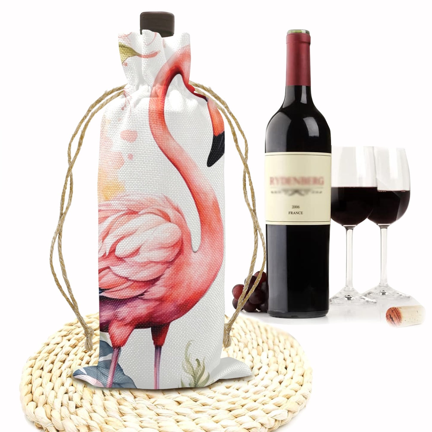 Flamingo awd702 Linen Wine Bottle Bag