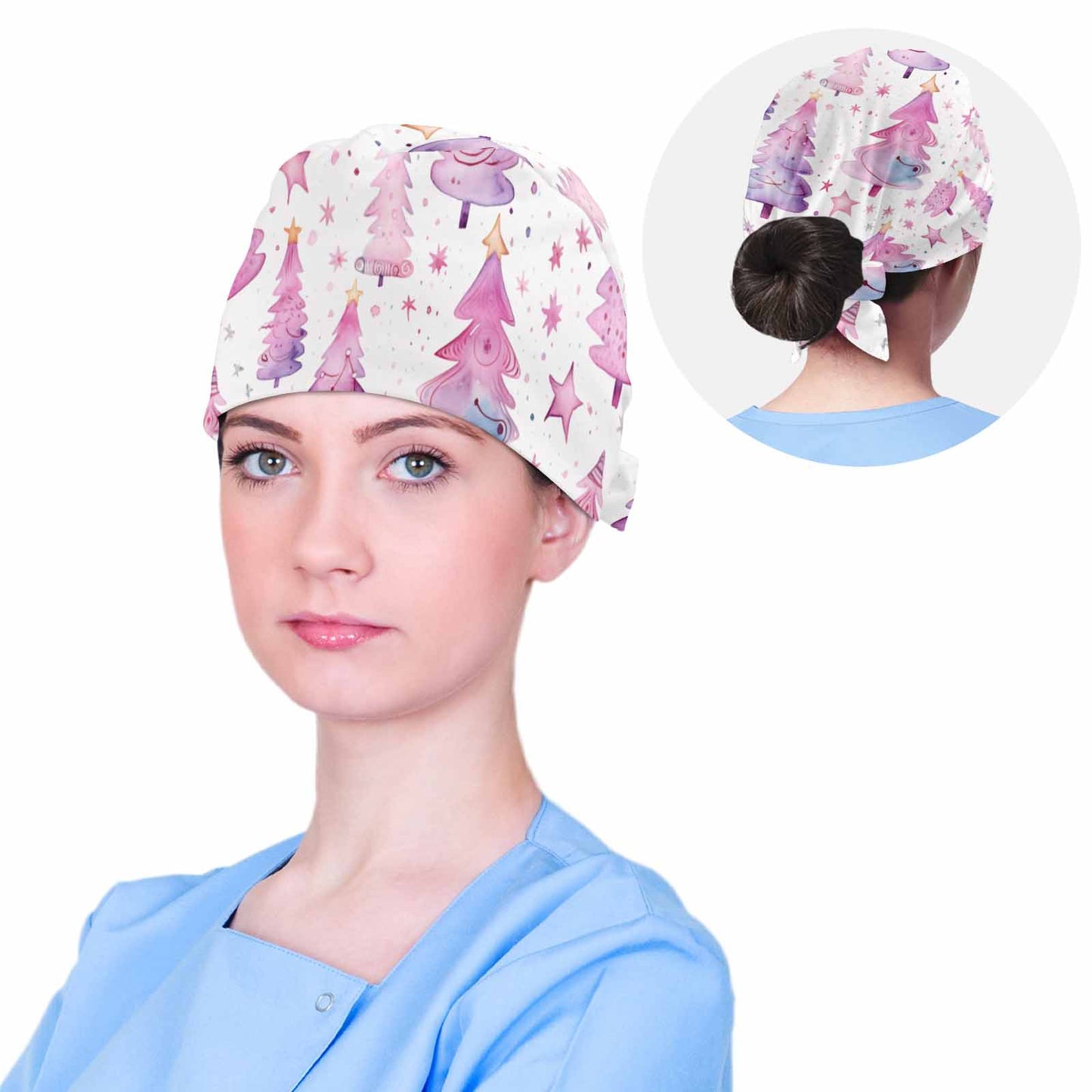 Pink Christmas Trees  Scrub Cap