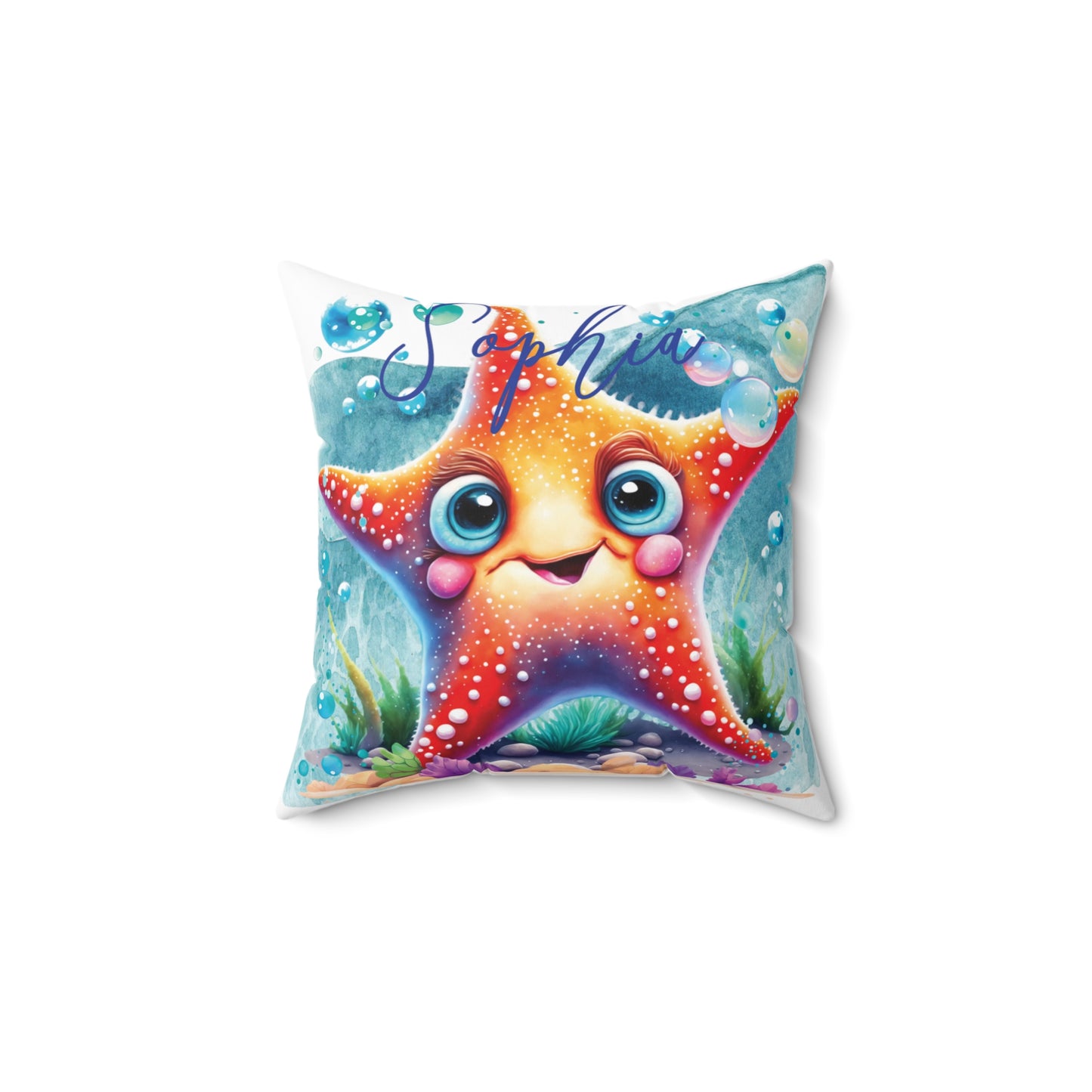 Personalised Polyester Square Cushion, Starfish cushion