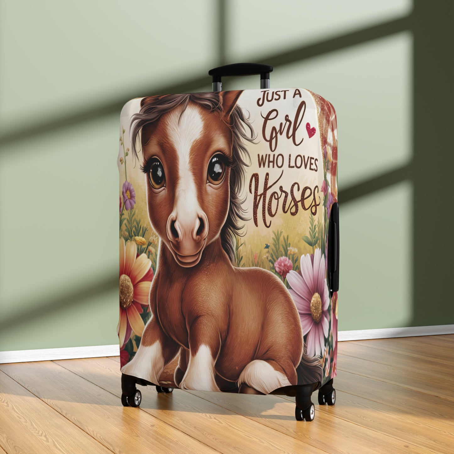 Luggage Cover, Just a Girl who Loves Horses, awd-3096