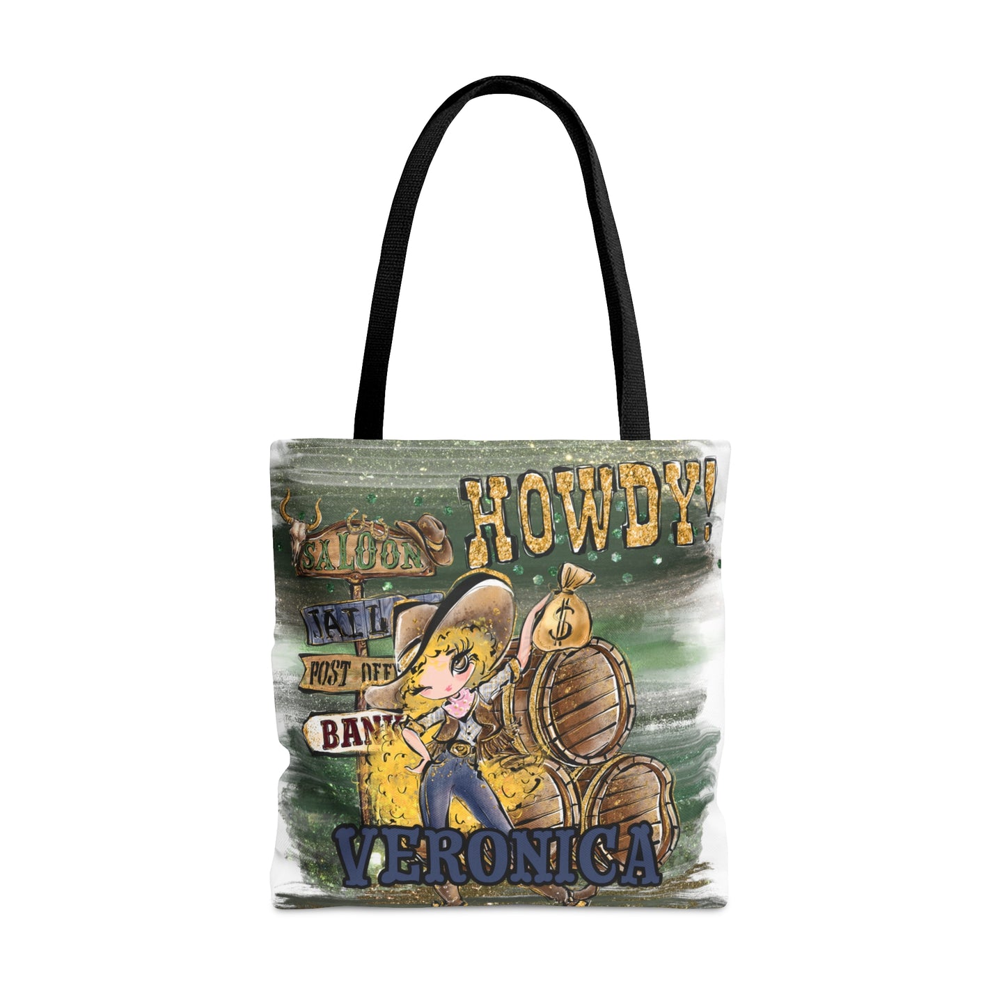 Personalised Tote Bag, Howdy, Blonde Curly Hair, Brown Eyes, Tote bag