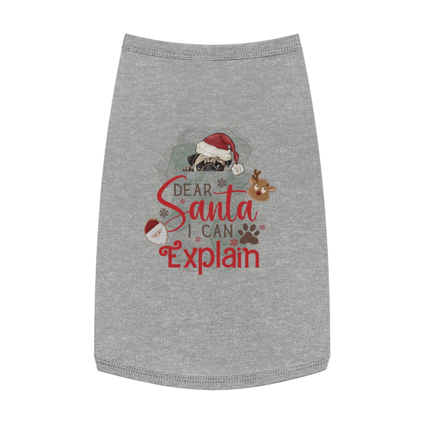 Pet Tank Top, Santa I Can Explain, Christmas Pet Tank Top