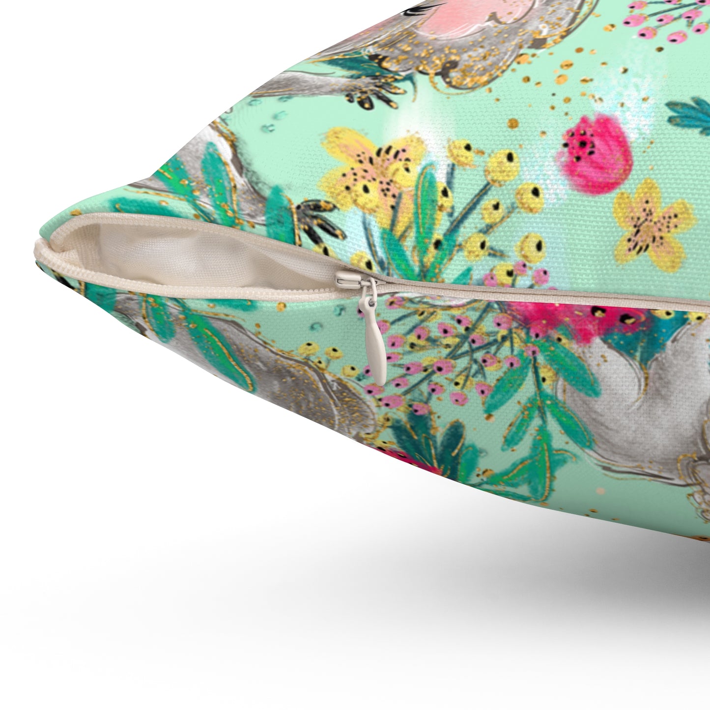 Spun Polyester Square Pillow, Australian Kangaroos