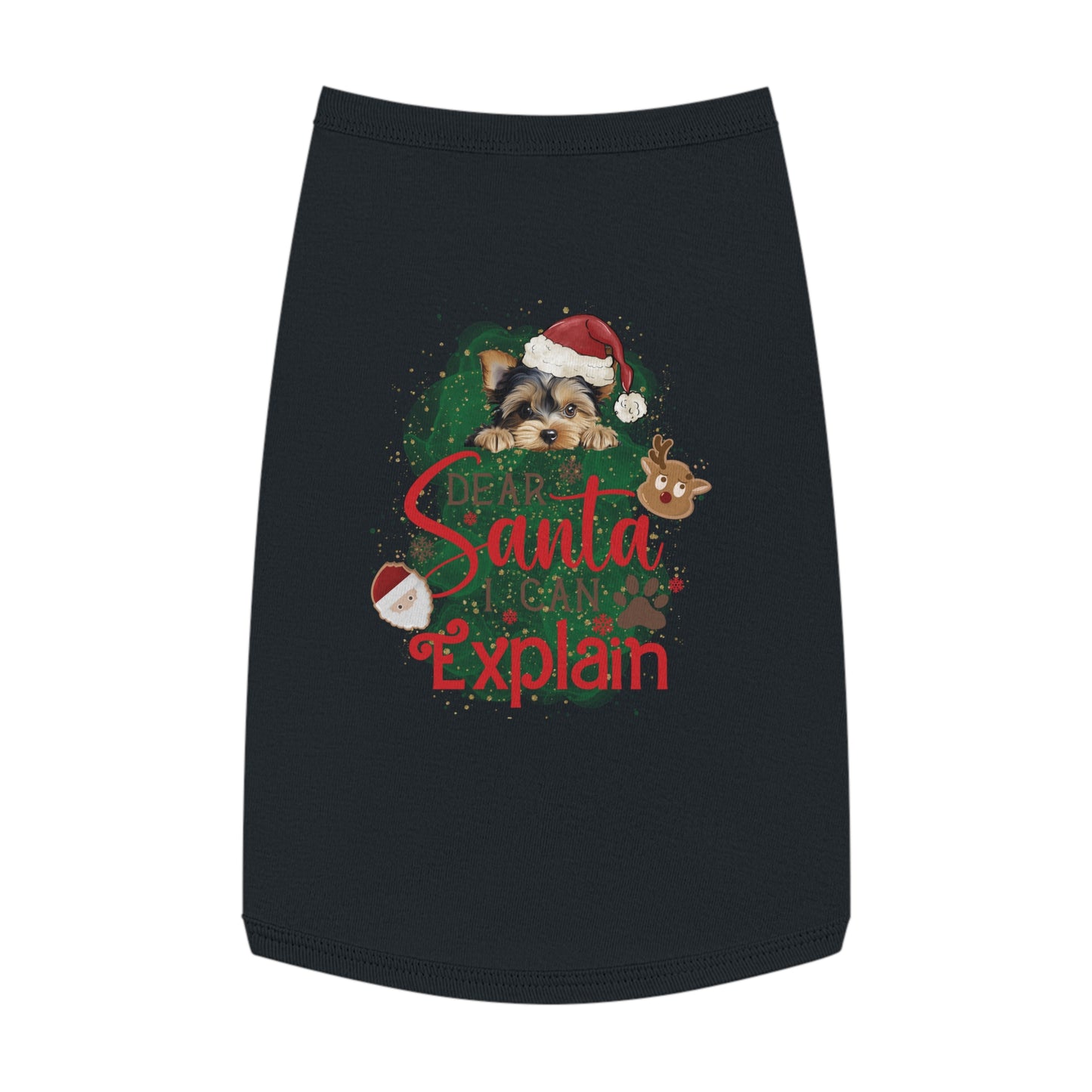 Pet Tank Top, Santa I Can Explain, Christmas Pet Tank Top