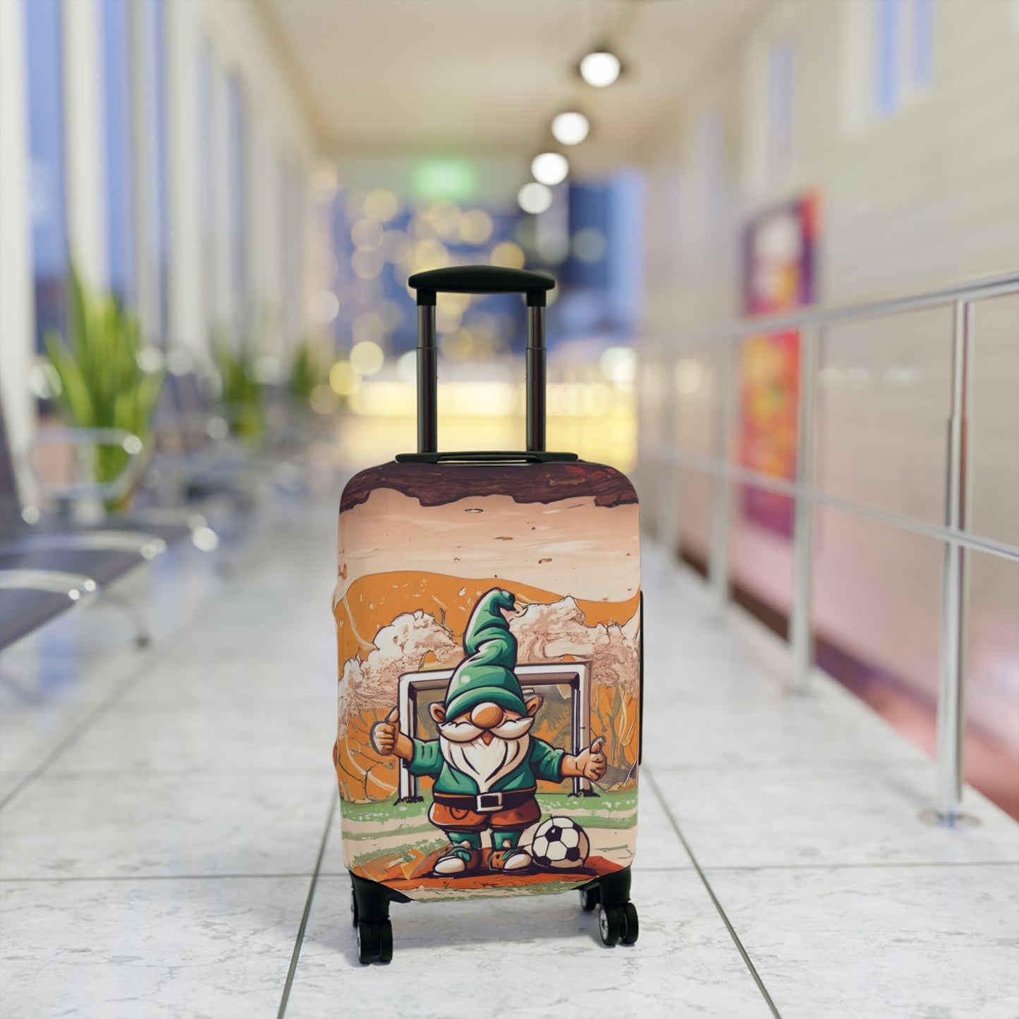 Luggage Cover, Retro Soccer Gnome, awd-5027