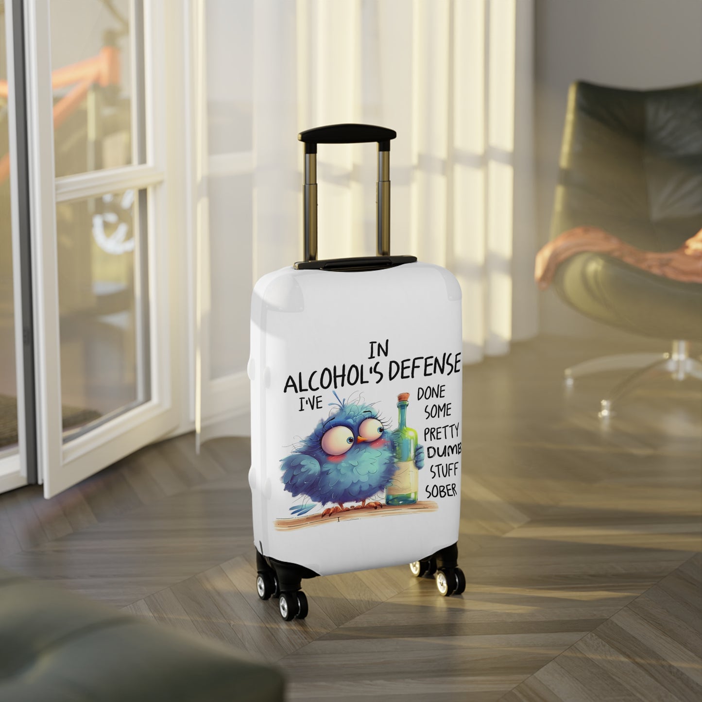 Luggage Cover, Bird, In Alcohol's Defense, awd-4007