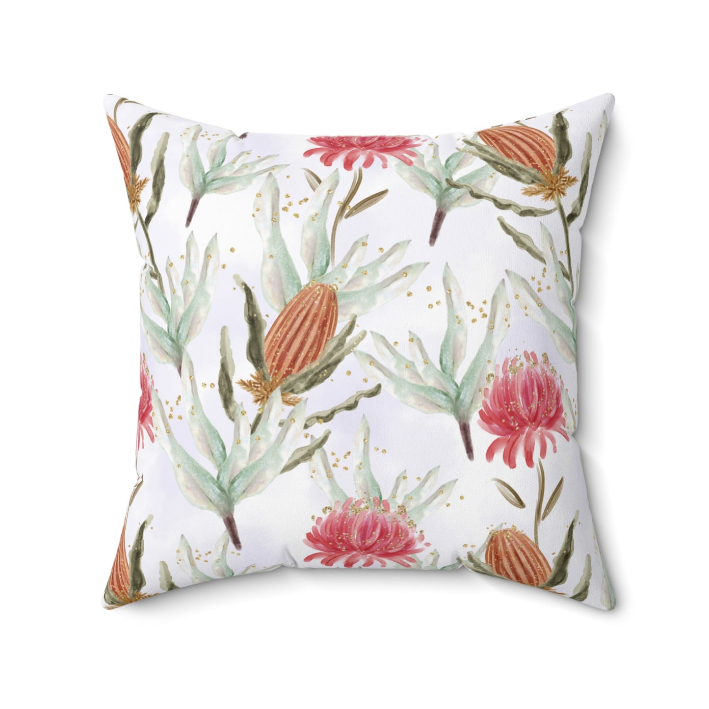 Polyester Square Pillow, Australian Flora