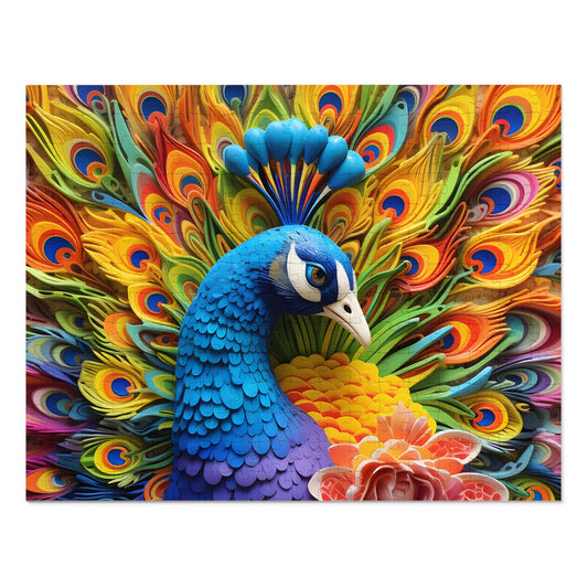 Jigsaw Puzzle, Peacock, Personalised/Non-Personalised (30, 110, 252, 500,1000-Piece)