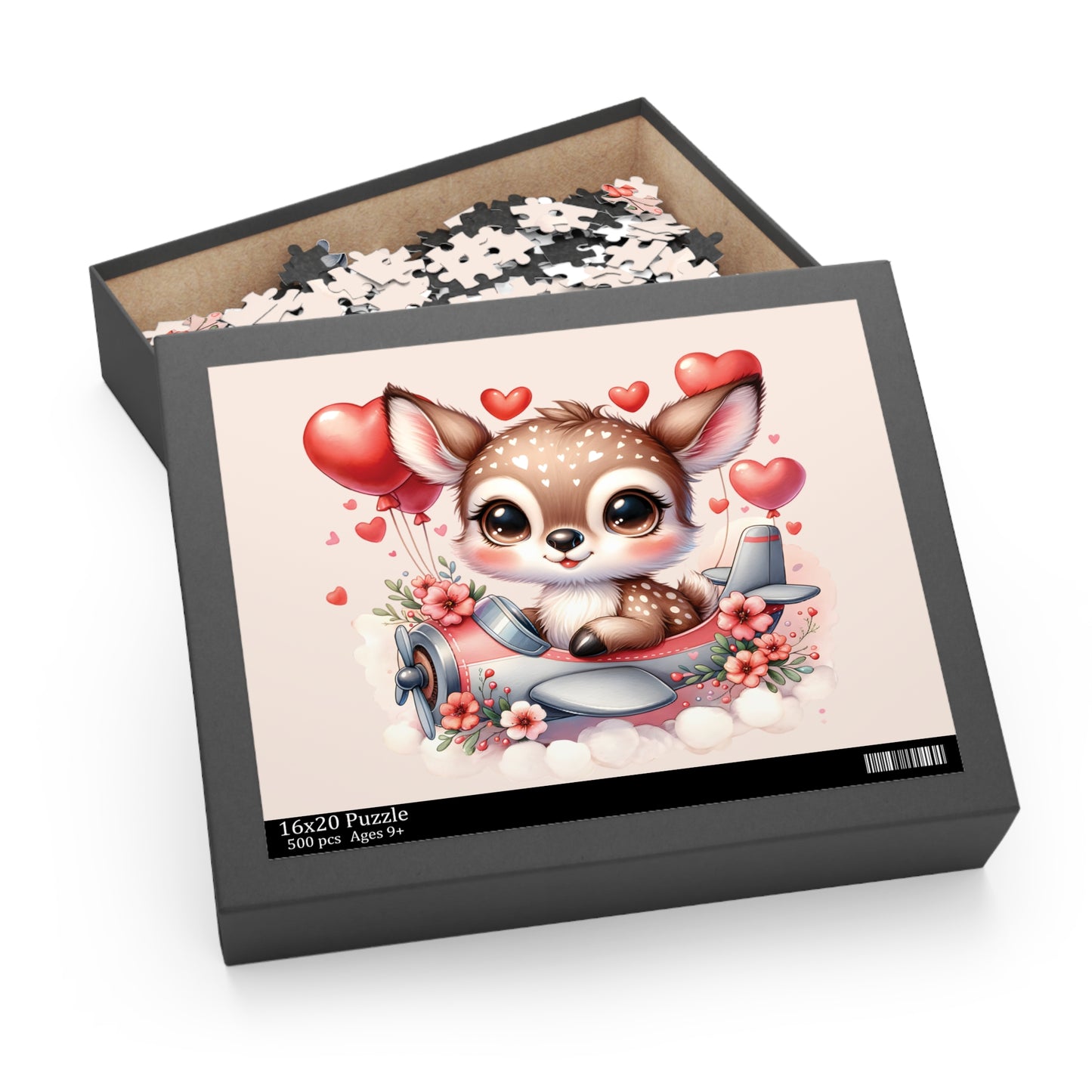 Personalised/Non-Personalised Puzzle, Deer in Plane (120, 252, 500-Piece)