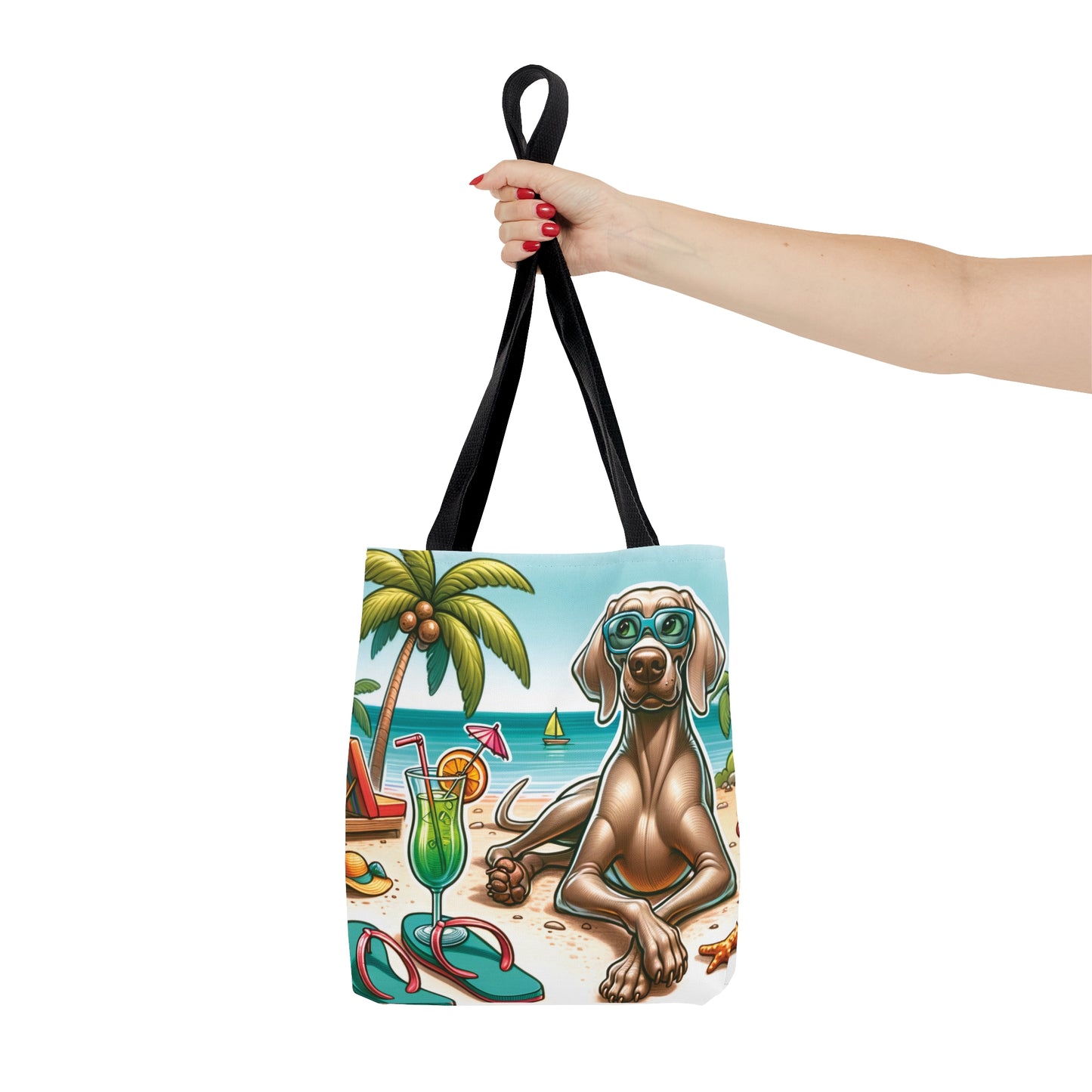 Tote Bag, Dog on Beach, Weimaraner2, Tote bag, awd-1251