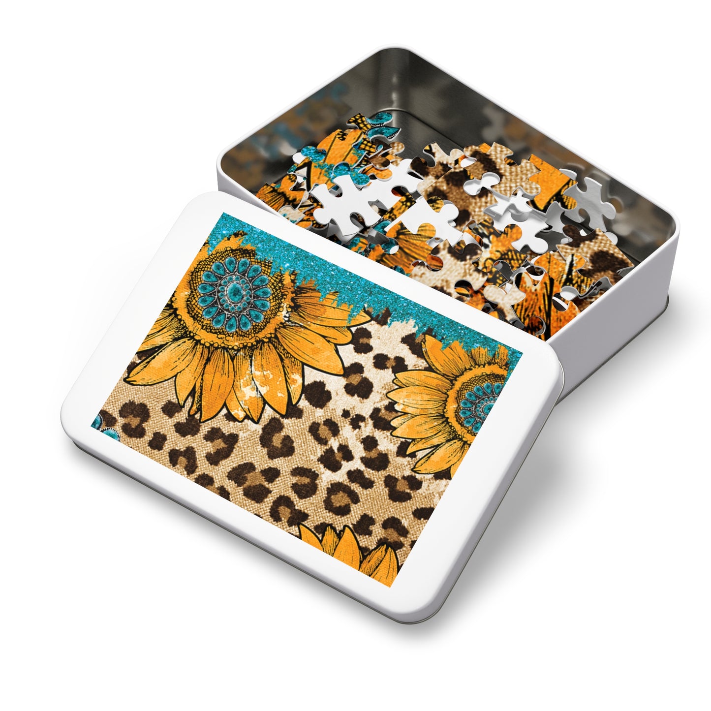 Puzzle, Western, Sunflowers, Personalised/Non-Personalised (30, 110, 252, 500,1000-Piece) awd-604