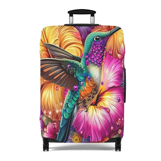 Luggage Cover, Floral Hummingbird, awd-3098