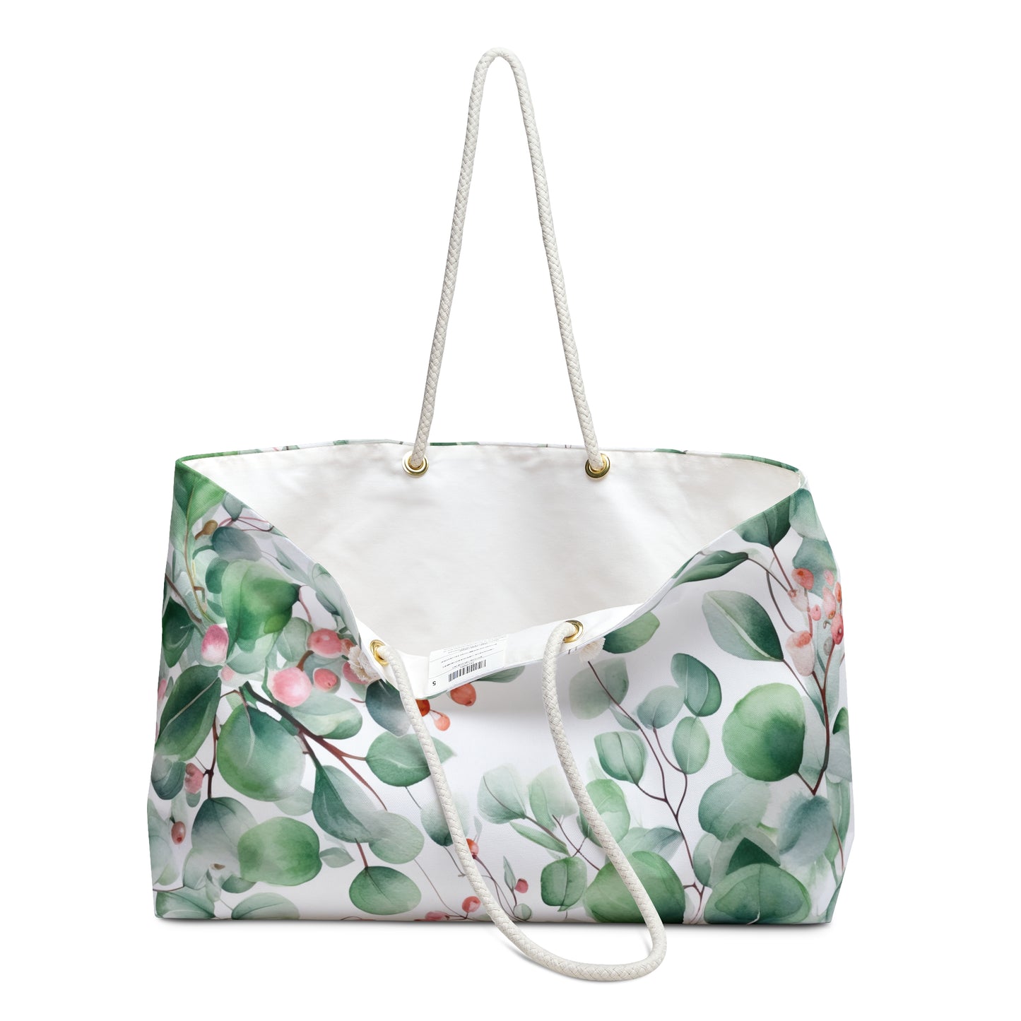 Personalised/Non-Personalised Weekender Bag, Eucalyptus Leaves, Weekender Bag, Beach Bag, Book Bag