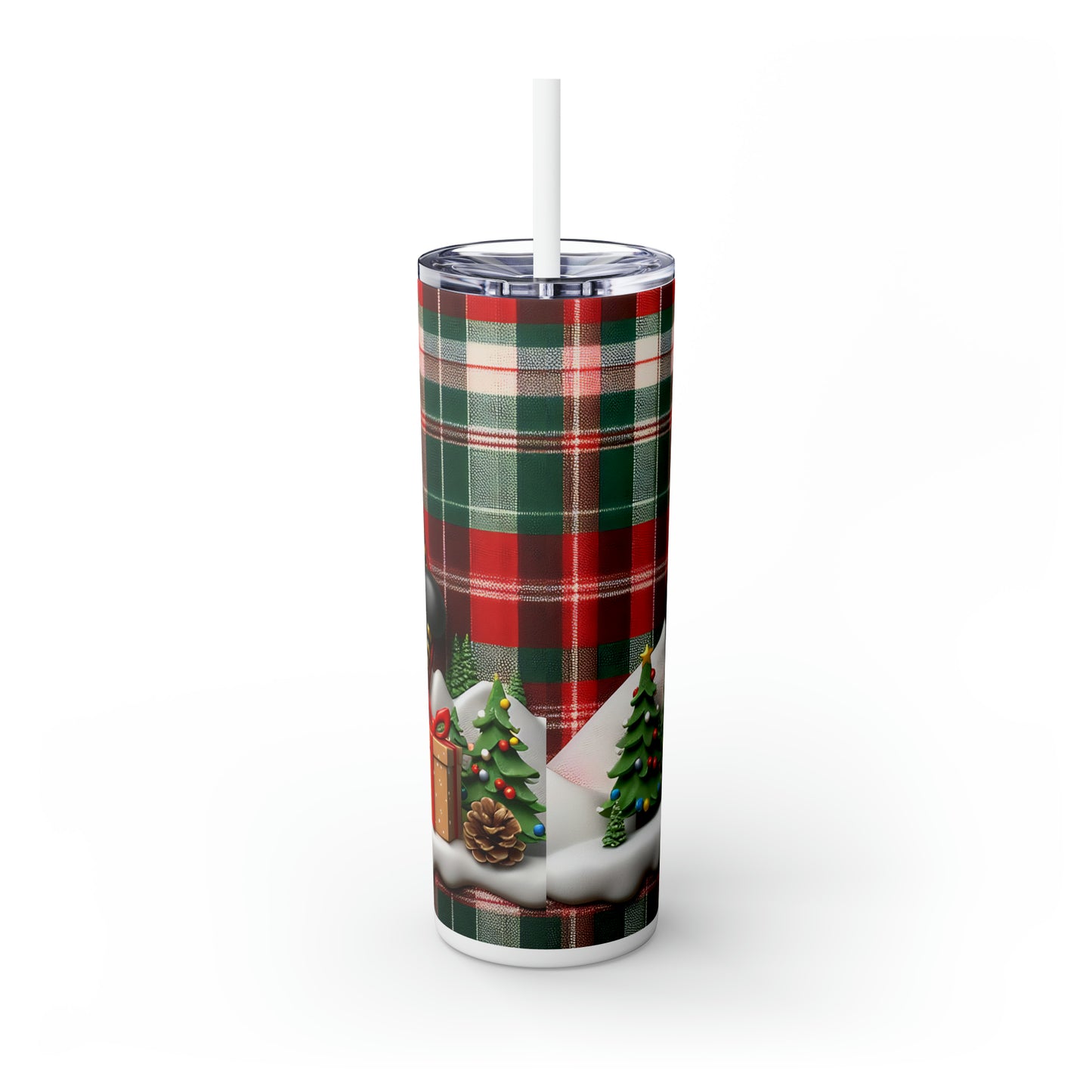 Skinny Tumbler with Straw, 20oz, Penguin