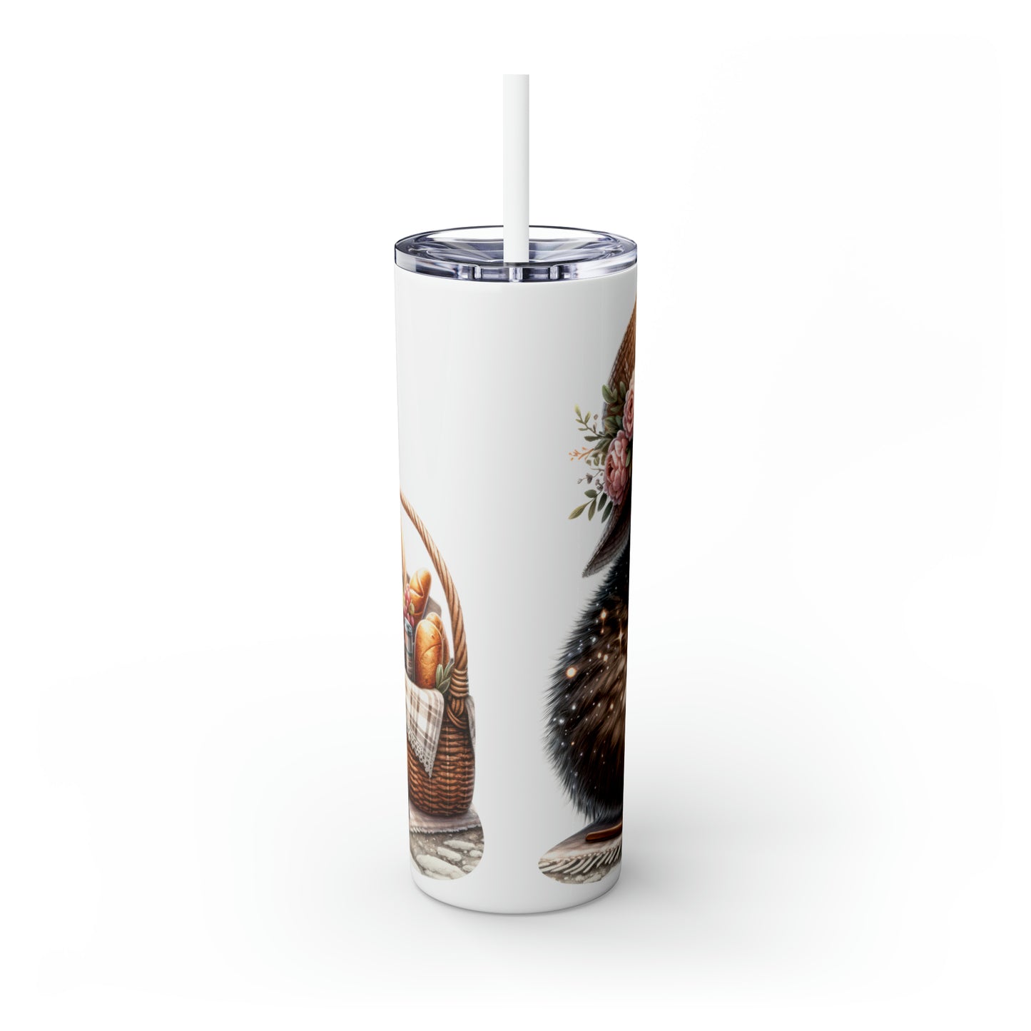 Skinny Tumbler with Straw, 20oz, Australian Animal, Quokka, awd-1330