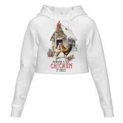 Women's All Over Print Cropped Hoodie (DLM) Hooded hoodie