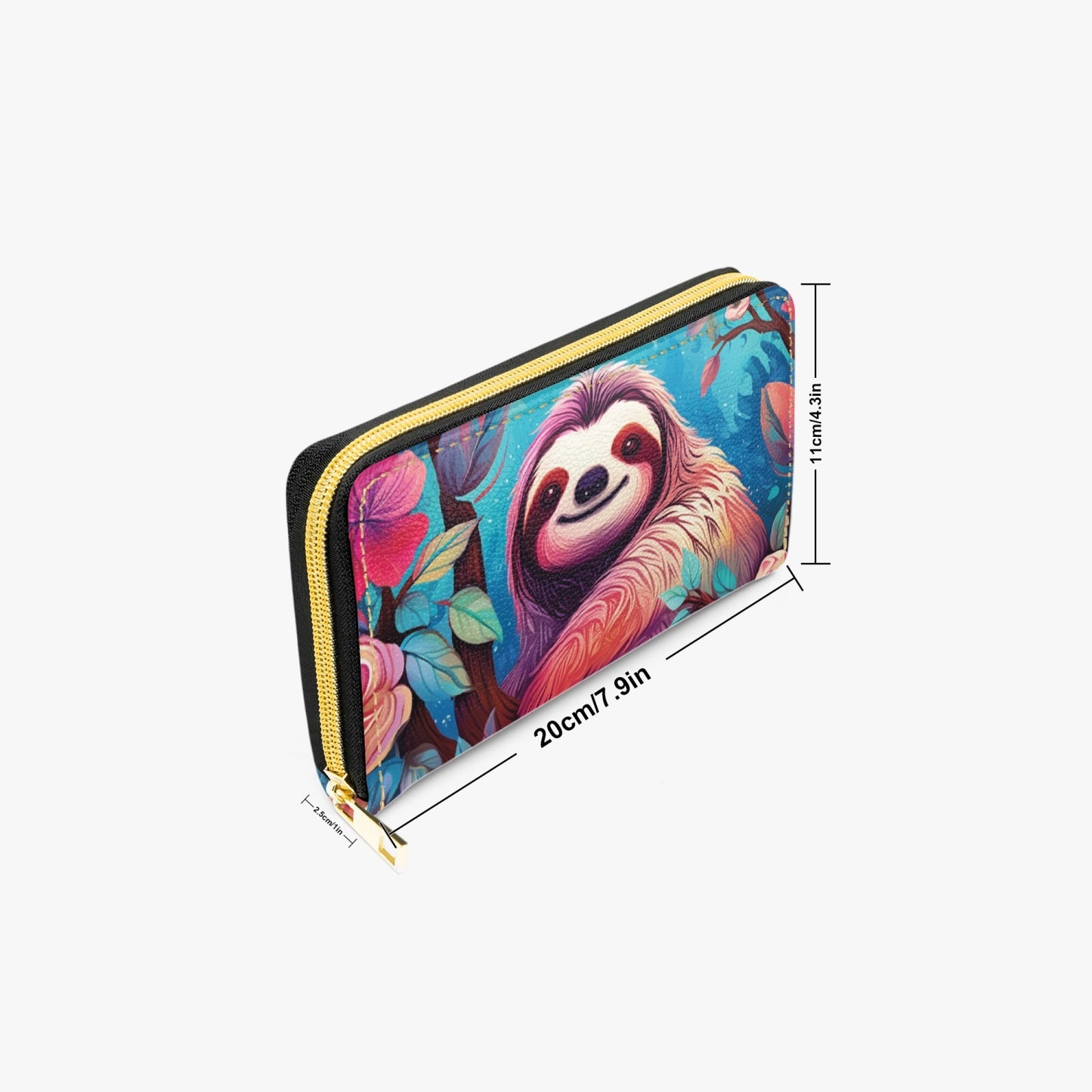 Long Type Zipper Purse - Sloth