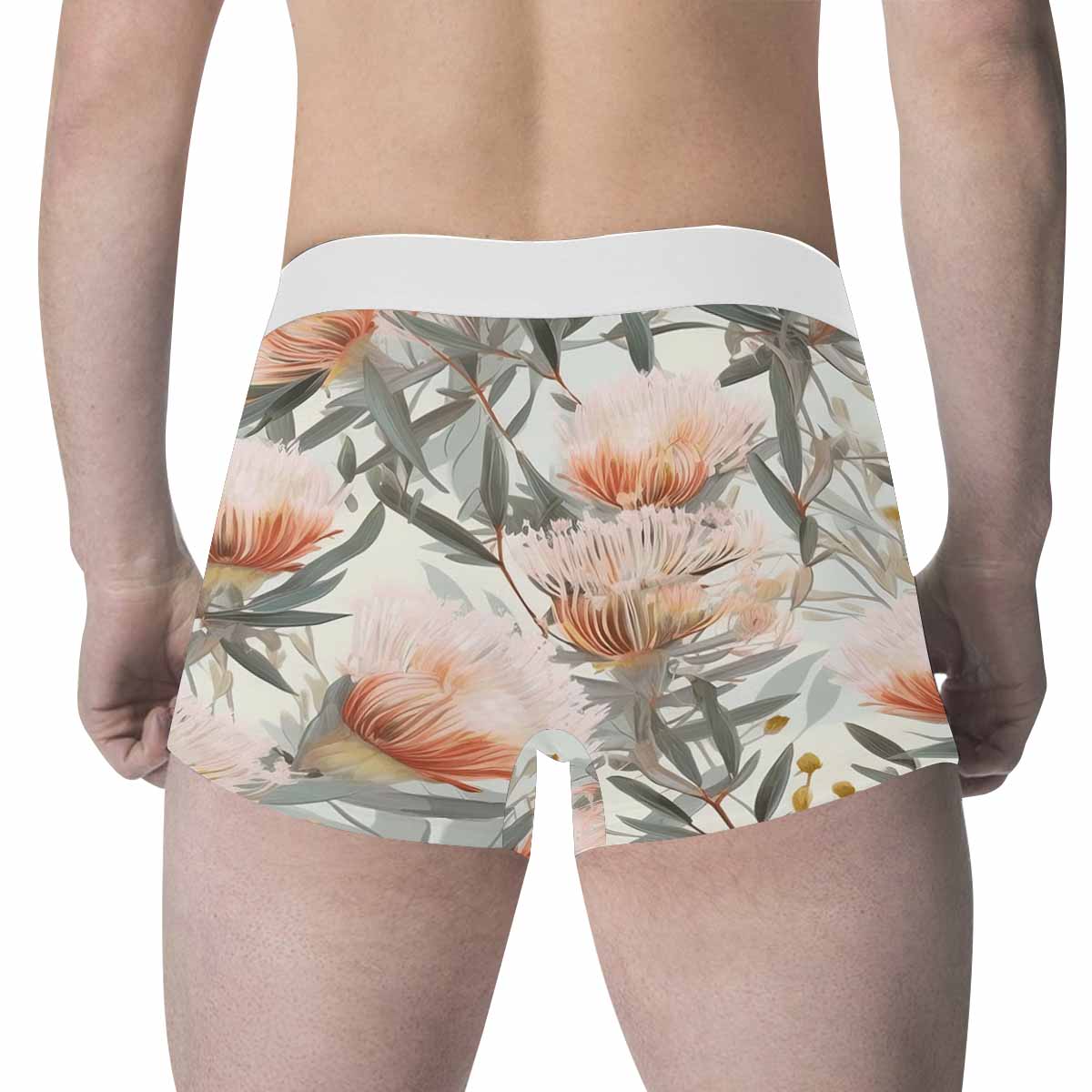 Australian Wattle Men's All Over Print Boxer Briefs (Made In AUS)