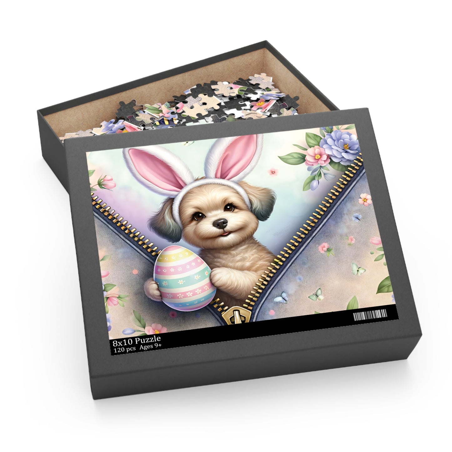 Personalised/Non-Personalised Puzzle, Easter, Dog with Bunny ears (120, 252, 500-Piece)