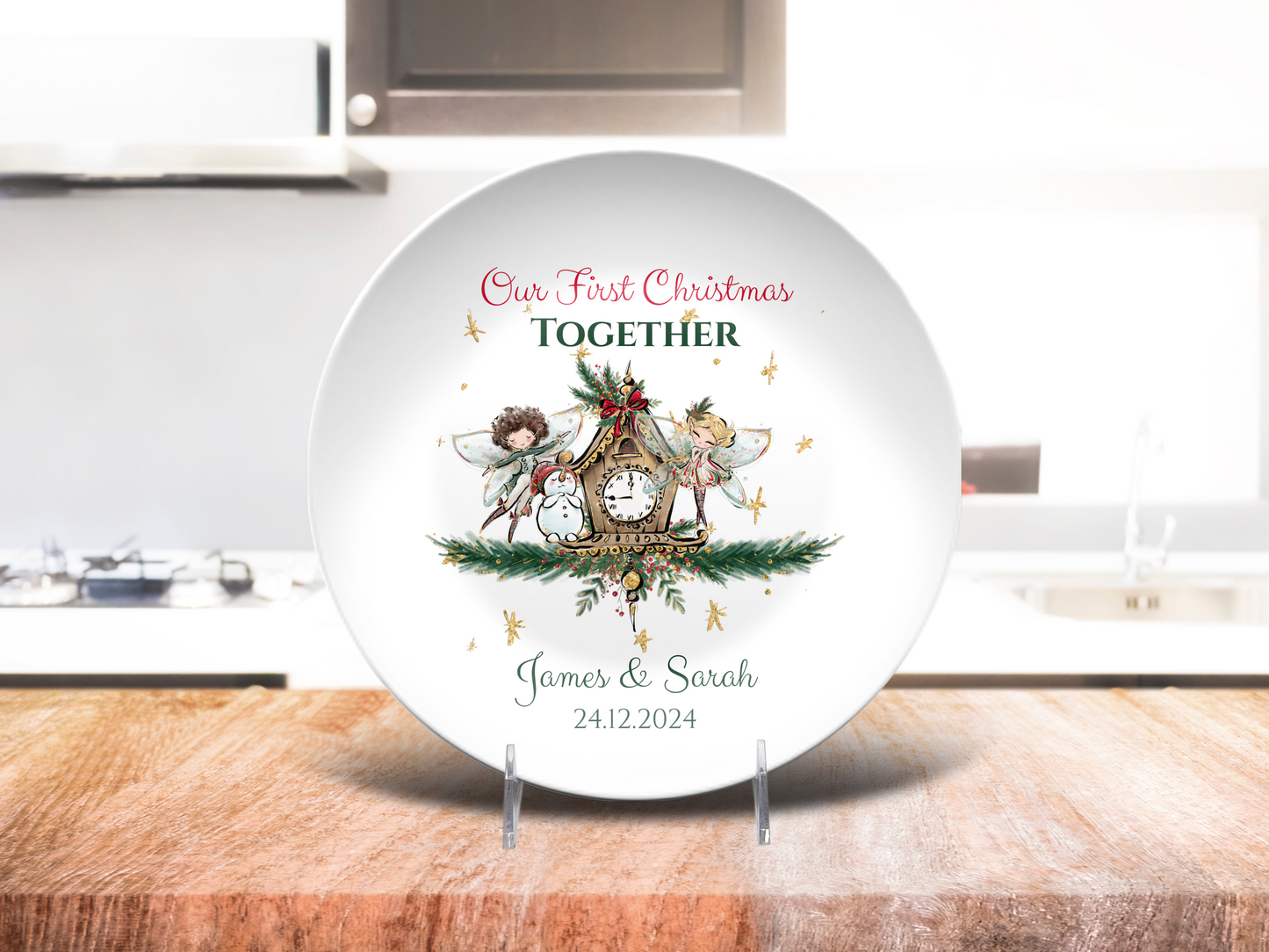 Our First Christmas Married/Engaged Plate