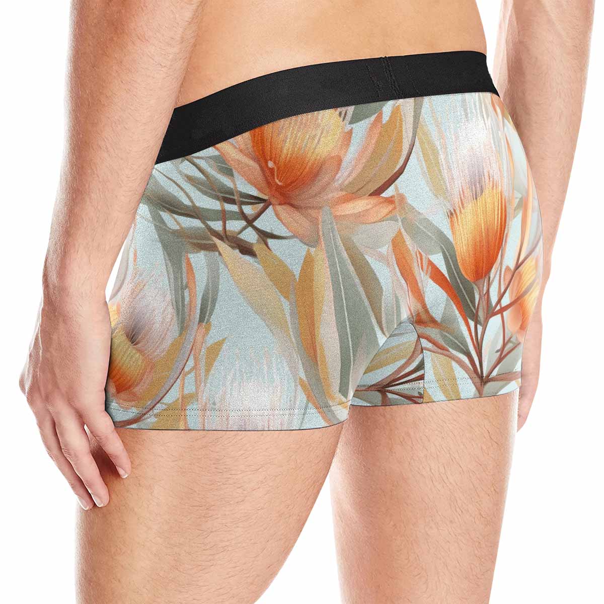 Australian Floral Green AUS Men's Boxer Briefs (Made In AUS)