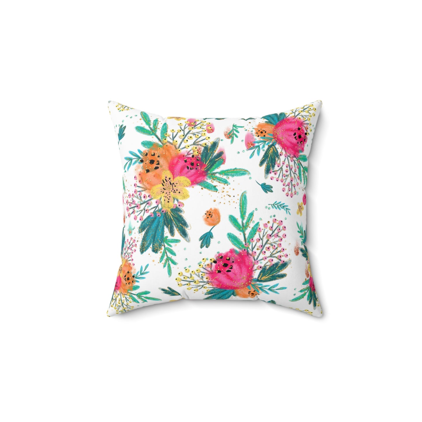 Spun Polyester Square Pillow, Australian Floral Cushion