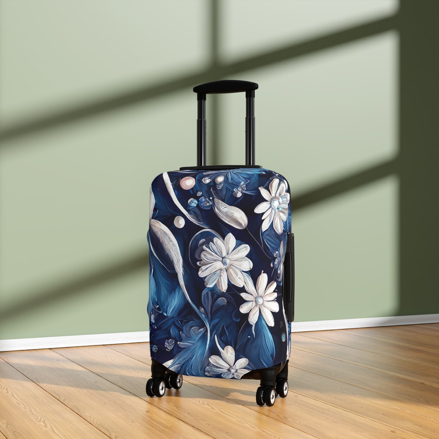 Luggage Cover, Blue Floral