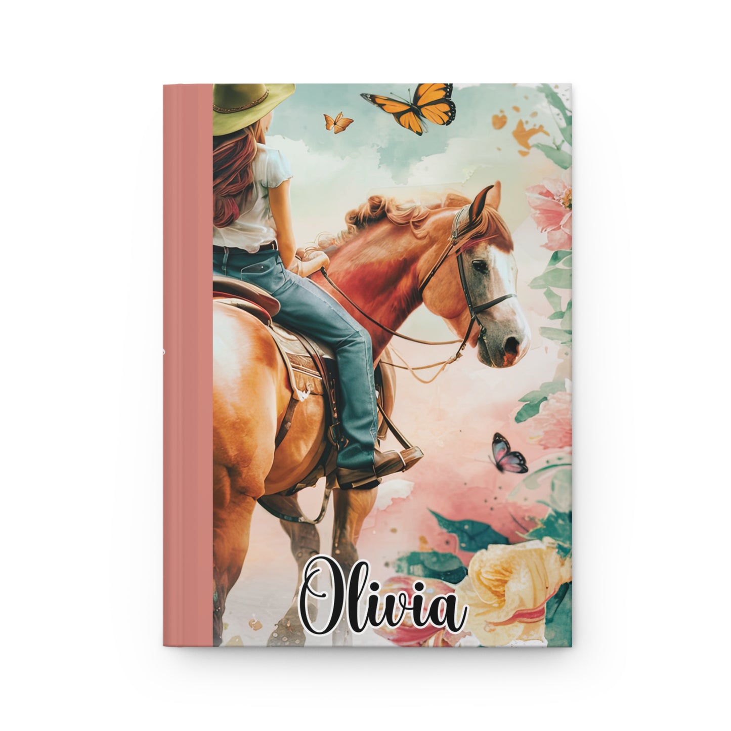 Personalised Hardcover Journal Matte, Country and Western, Cowgirl and Horse, awd-1716