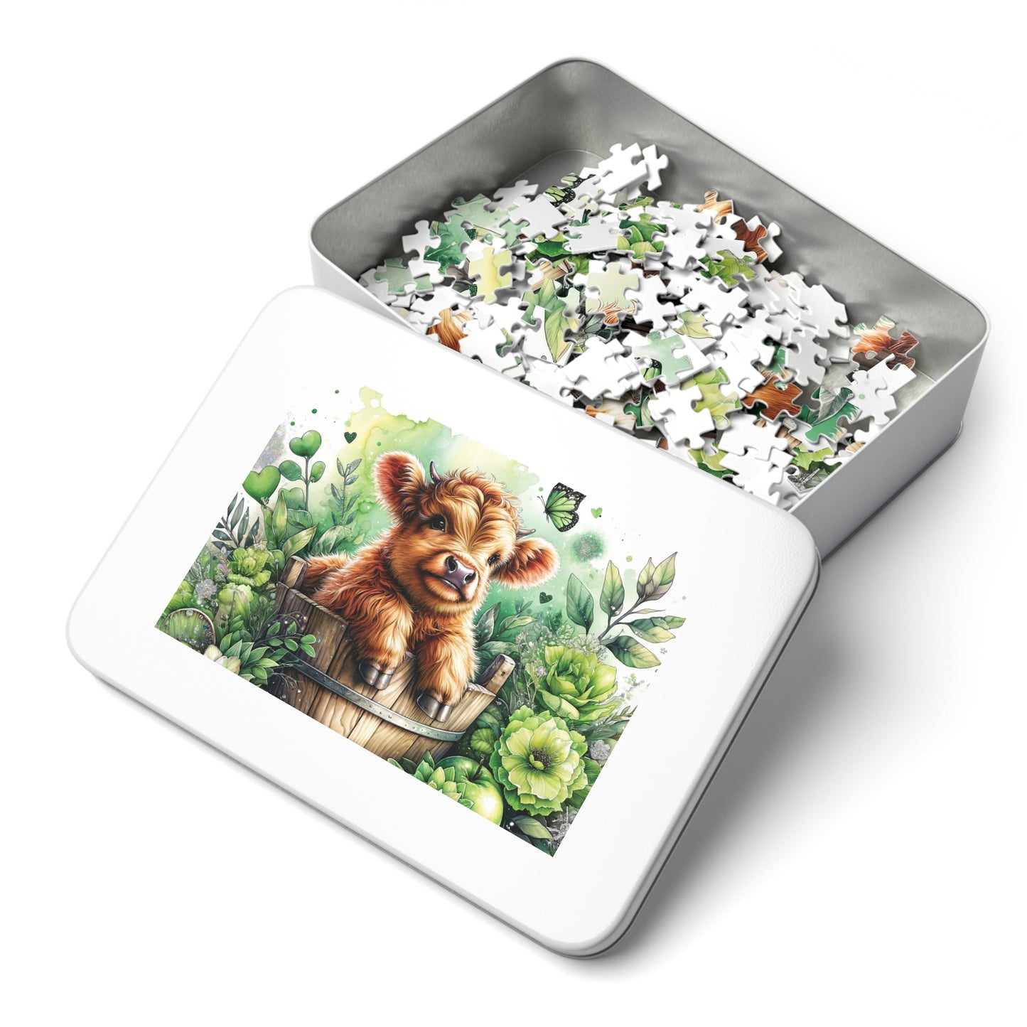 Jigsaw Puzzle, Highland Cow, Personalised/Non-Personalised (30, 110, 252, 500,1000-Piece)