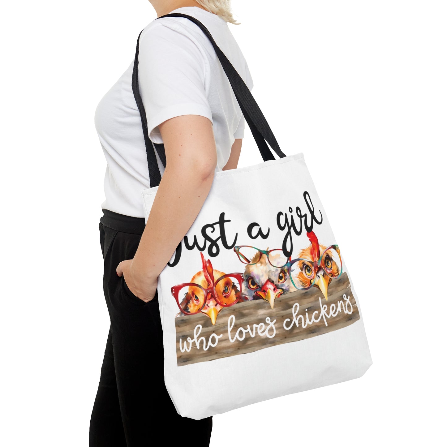 Tote Bag, Just a Girl Who Loves Chickens, Personalised/Non-Personalised Tote bag