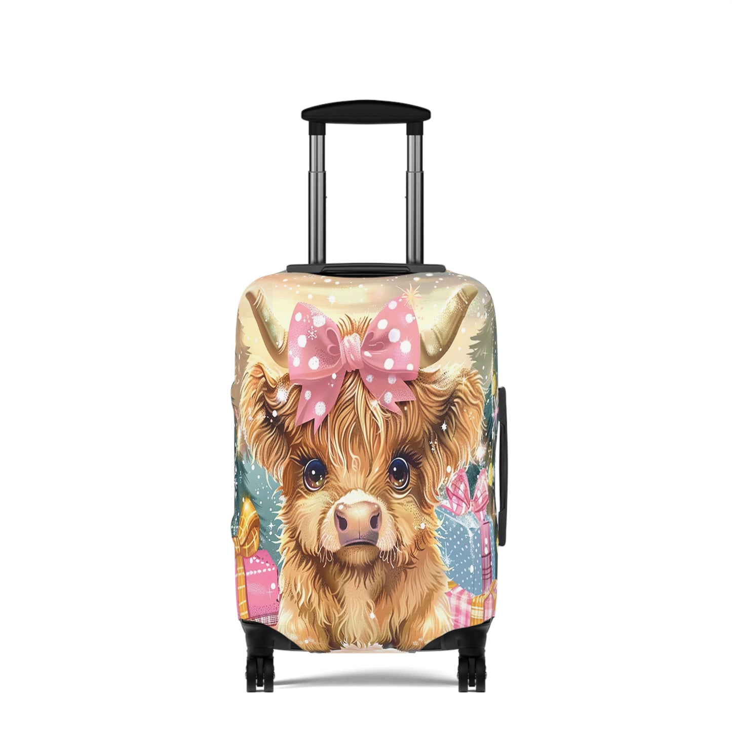 Luggage Cover, Christmas, Highland Cow, awd-3104