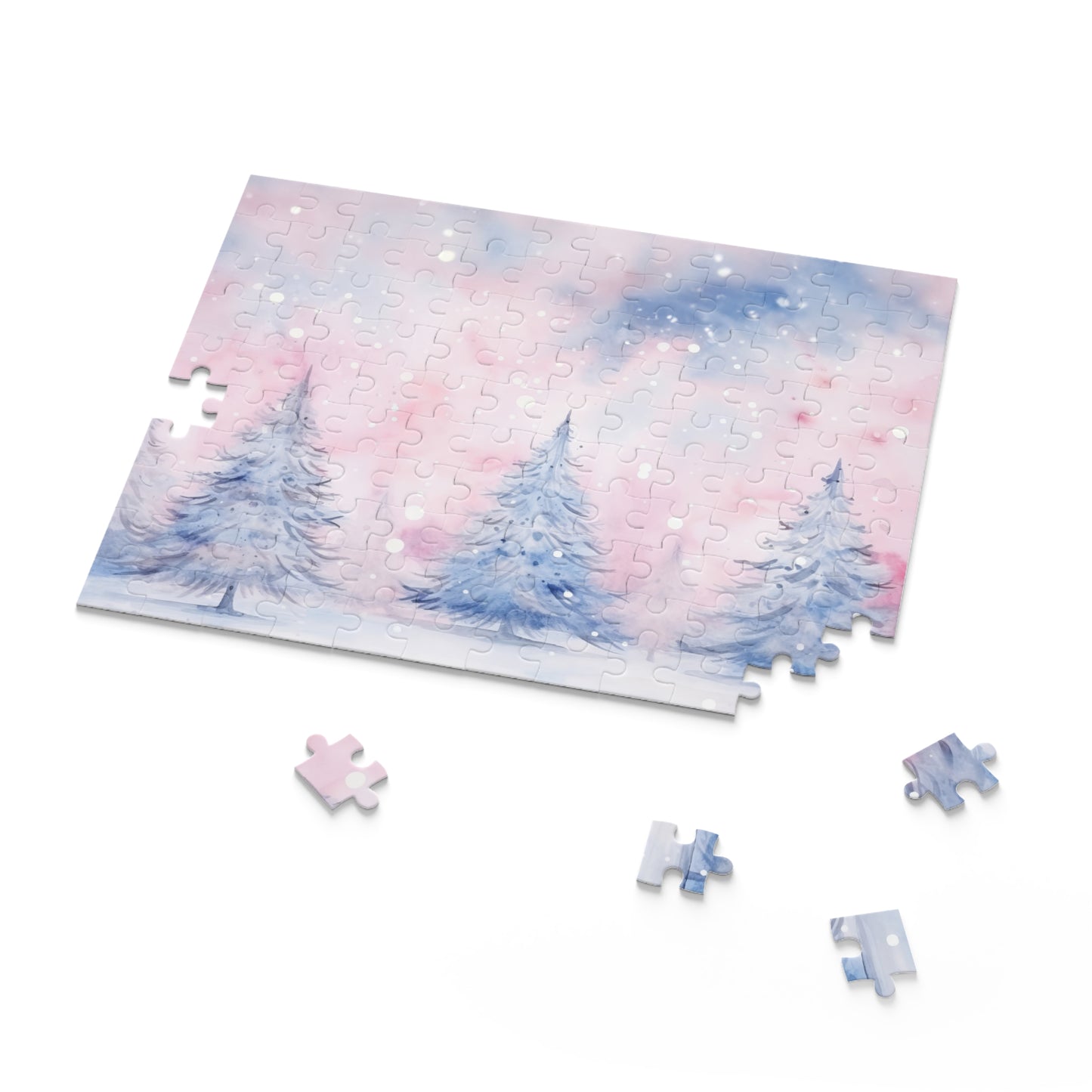 Personalised/Non-Personalised Puzzle, Christmas Trees (120, 252, 500-Piece)