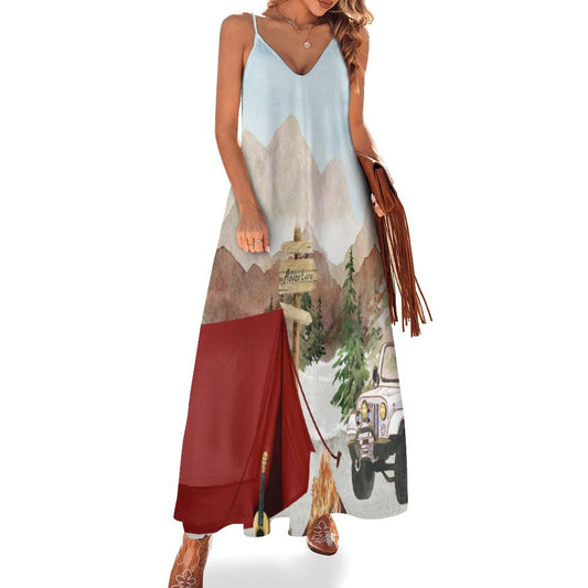 Camping Spaghetti Strap Ankle-Length Dress Long dress