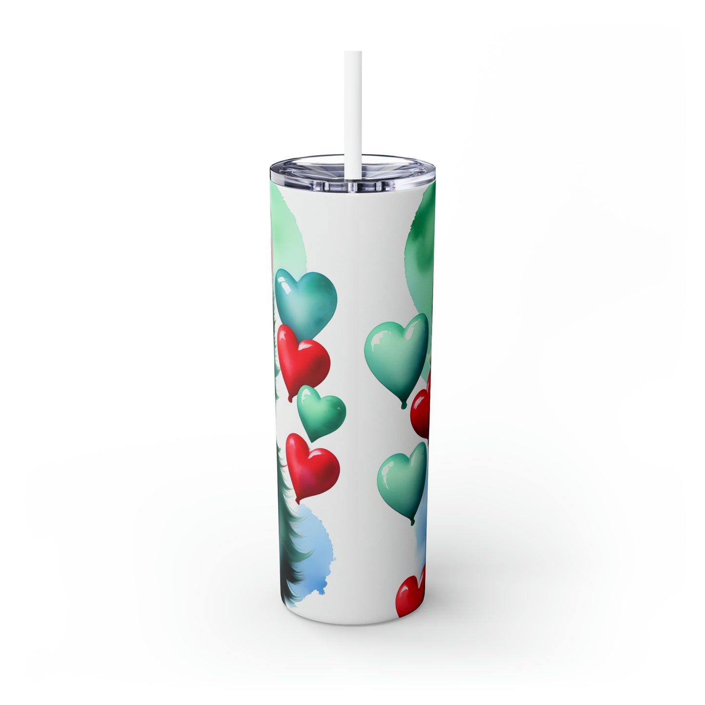 Skinny Tumbler with Straw, 20oz, Cat