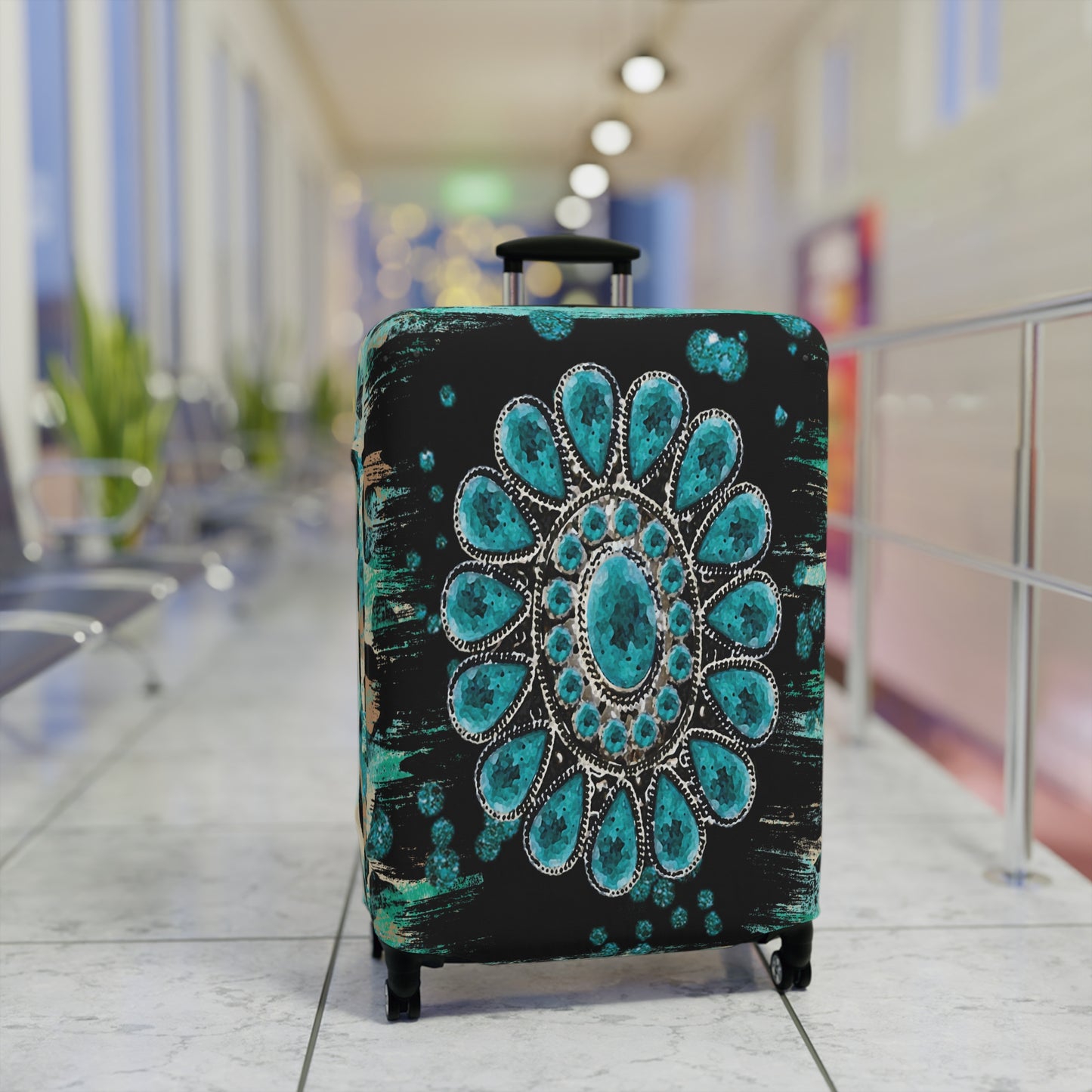 Luggage Cover, Country and Western, Turquoise, awd-038