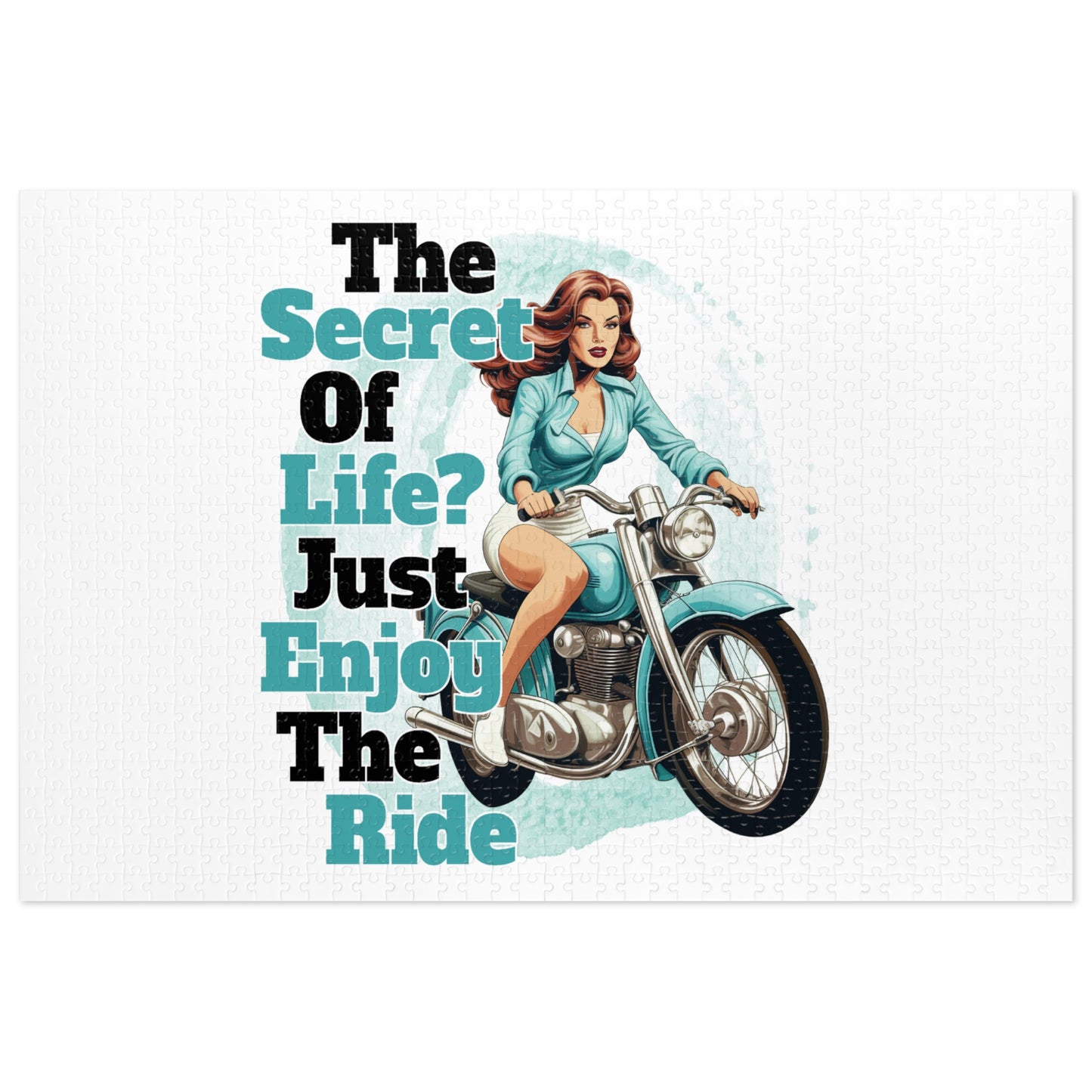 Jigsaw Puzzle, Motorbike, The Secret of Life Just enjoy the Ride, Personalised/Non-Personalised (30, 110, 252, 500,1000-Piece)