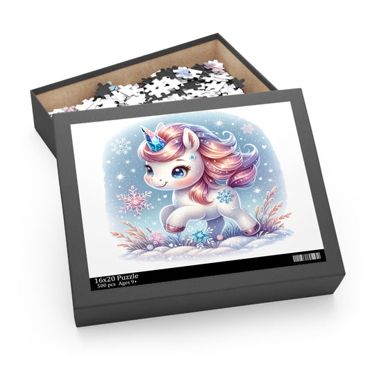 Personalised/Non-Personalised Puzzle, Unicorn (120, 252, 500-Piece)