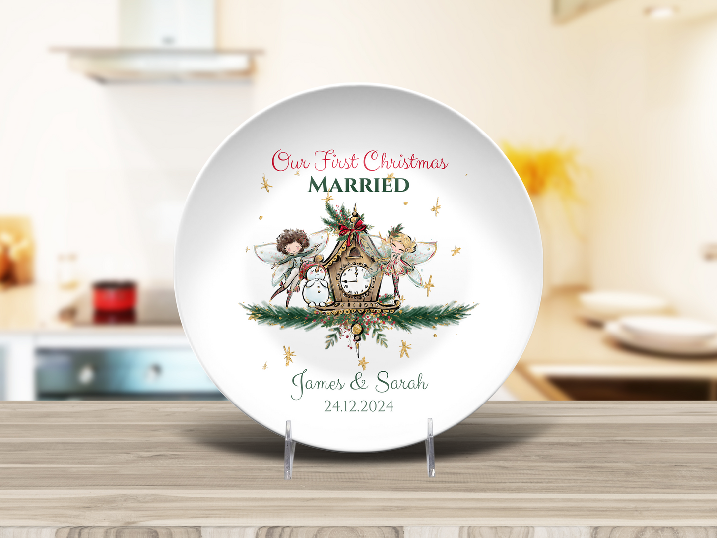 Our First Christmas Married/Engaged Plate