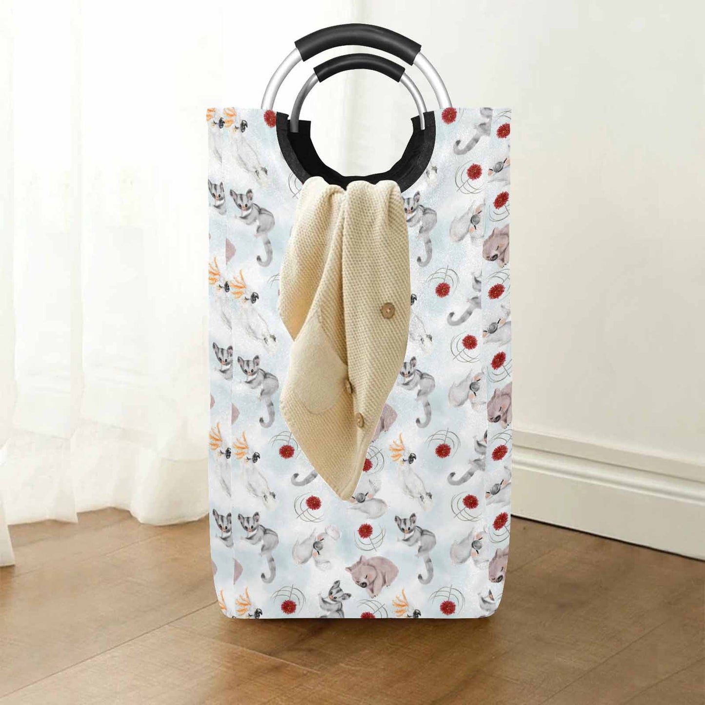 Australian Animals Koala, Sugar Glider, Wombat  Square Laundry Basket