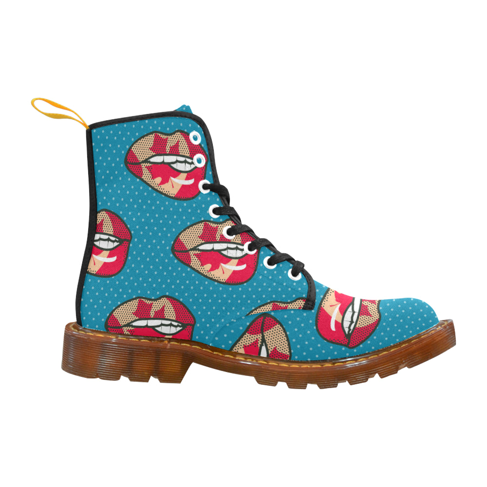 lip pattern with canadian flag honey Martin Boots For Men Model 1203H