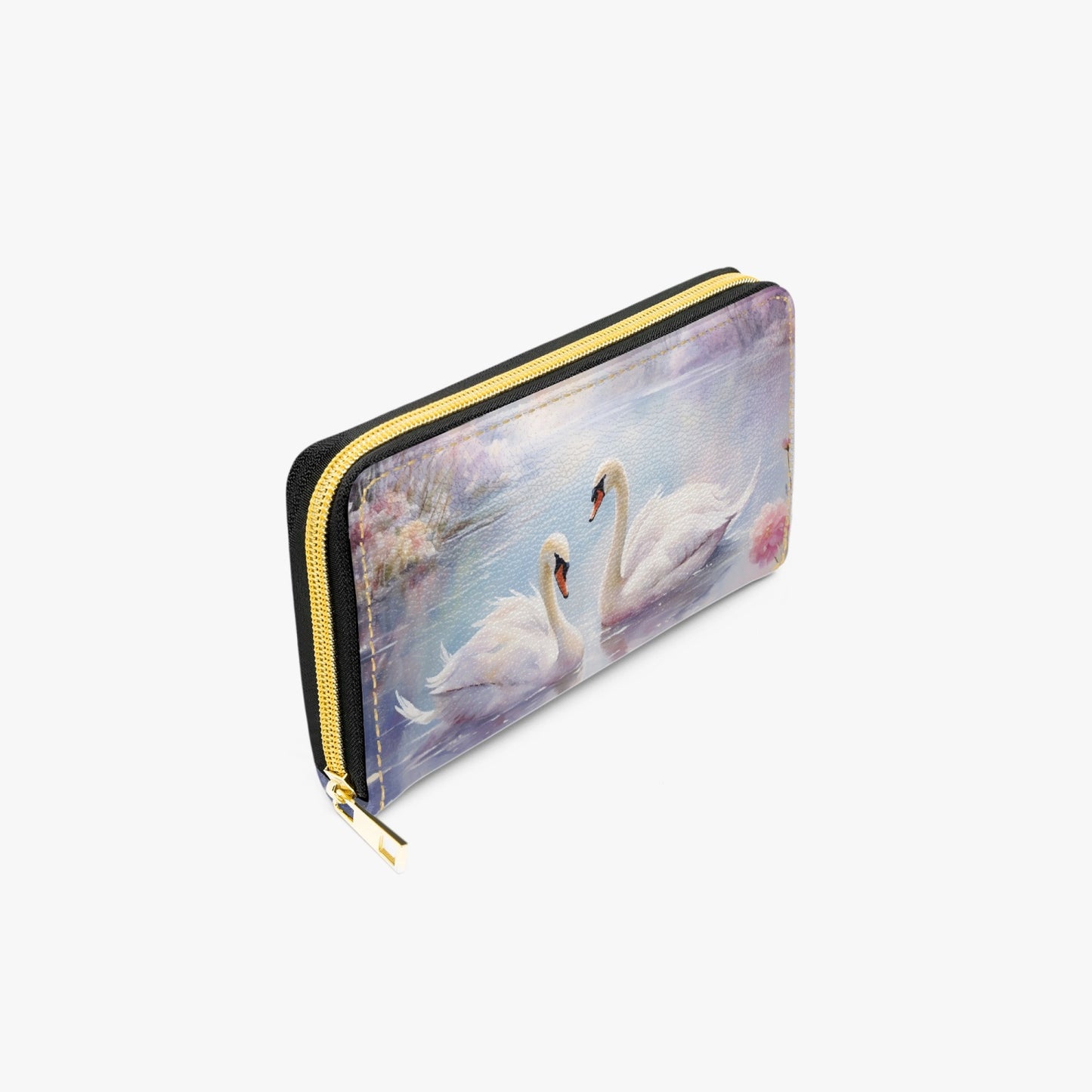 Long Type Zipper Purse - Swan